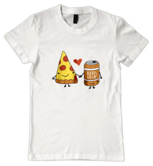 I love pizza and beer hand drawn