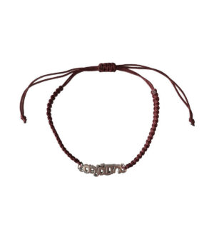 Χειροποίητο Βραχιόλι Μακραμέ φούξια με μοτίφ αγάπη, 6767-064D | Fashion4u